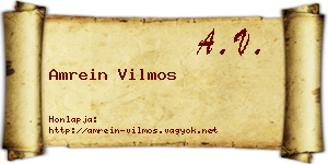 Amrein Vilmos névjegykártya